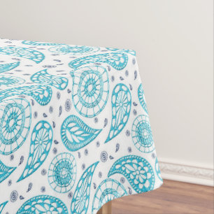 Blaues nahtloses Muster Paisleys Tischdecke