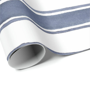 Blaues Nautikfarbenstreifen-Umhüllungspapier Geschenkpapier