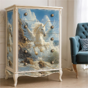 Blaues Nautisches Einhorn Mythische Fantasie Pegas Seidenpapier