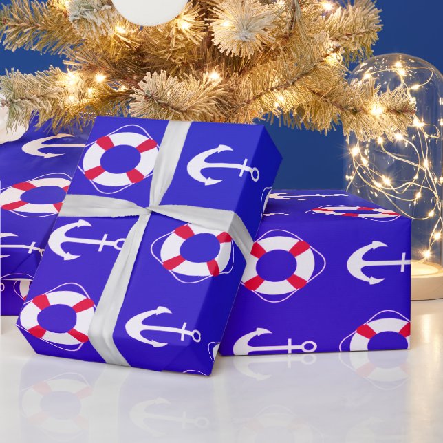Blaues Navy-Papier Geschenkpapier (Feiertage)