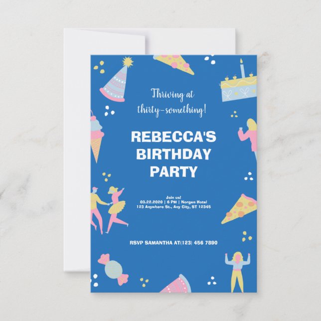 Blaues niedliches Eis zum Geburtstag (Vorderseite)