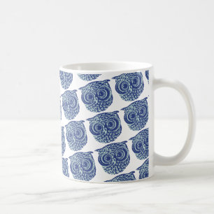 Blaues niedliches Eule-Bild Kaffeetasse