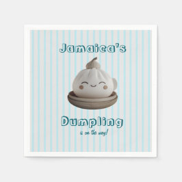 Blaues Niedliches kleines Dumpling auf dem Weg Par Serviette