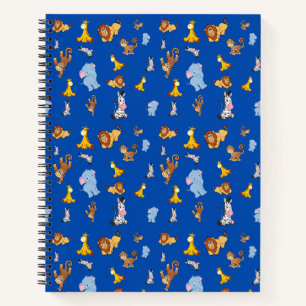 blaues Niedliches Safari-Tiermuster - Giraffe, Notizbuch