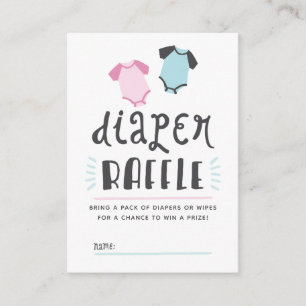 Blaues oder rosa Baby decken Party-WindelRaffle Begleitkarte