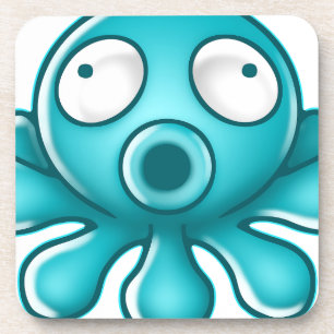 Blaues Oktopus-Japanisches Logo Getränkeuntersetzer