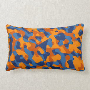 Blaues Orange Camouflage Druckmuster Lendenkissen