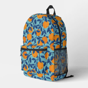 Blaues Orangenzweigmuster Bedruckter Rucksack