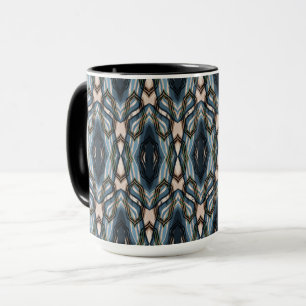 Blaues orientalisches geometrisches Ornament Tasse