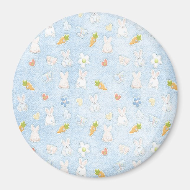 Blaues Ostern-Muster Magnet (Vorne)