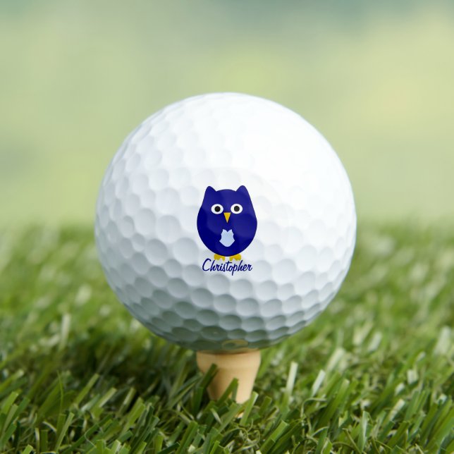 Blaues Owl-Design Golfball (Insitu T-Shirt)