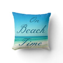 Blaues Ozean-Strand-Typografie-Kissen