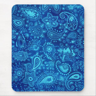 Blaues Paisley Mousepad