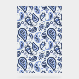 Blaues Paisley-Muster Acrylschild
