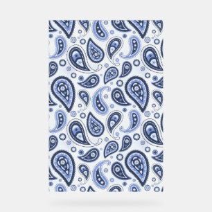 Blaues Paisley-Muster Acrylschild