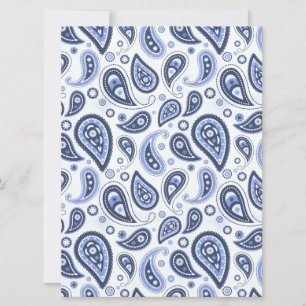 Blaues Paisley-Muster Ankündigung