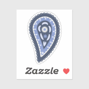 Blaues Paisley-Muster Aufkleber