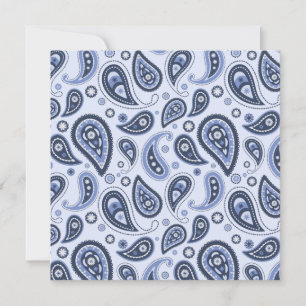 Blaues Paisley-Muster Feiertagskarte