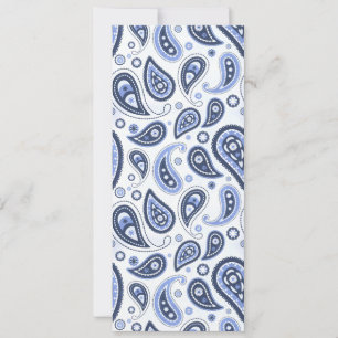 Blaues Paisley-Muster Feiertagskarte