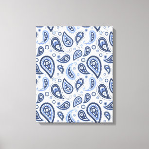 Blaues Paisley-Muster Leinwanddruck