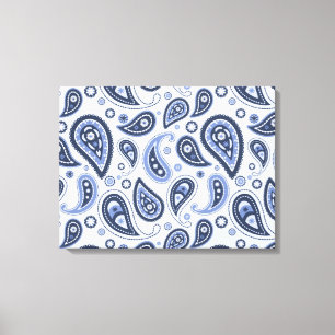Blaues Paisley-Muster Leinwanddruck