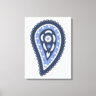 Blaues Paisley-Muster Leinwanddruck