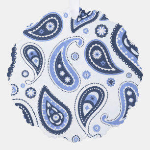 Blaues Paisley-Muster Ornament Karte