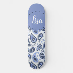 Blaues Paisley-Muster Skateboard