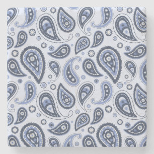 Blaues Paisley-Muster Steinuntersetzer