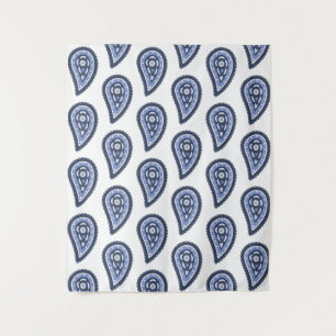 Blaues Paisley-Muster Wandteppich