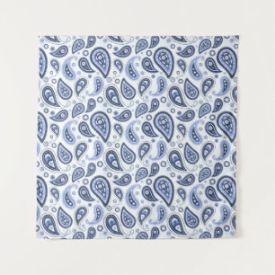 Blaues Paisley-Muster Wandteppich