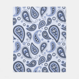 Blaues Paisley-Nahtlosmuster Fleecedecke