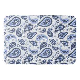 Blaues Paisleymuster Badematte