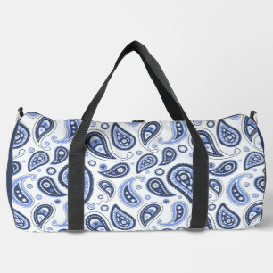 Blaues Paisleymuster Duffle Bag