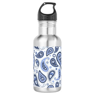 Blaues Paisleymuster Edelstahlflasche
