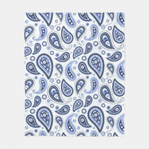 Blaues Paisleymuster Fleecedecke
