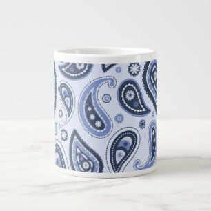 Blaues Paisleymuster Jumbo-Tasse