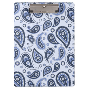 Blaues Paisleymuster Klemmbrett