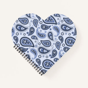 Blaues Paisleymuster Notizbuch