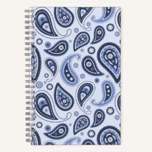 Blaues Paisleymuster Notizbuch