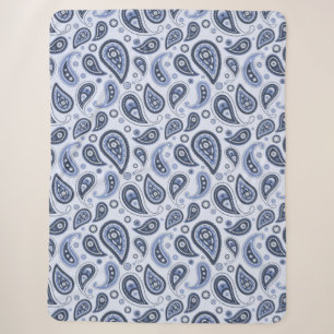 Blaues Paisleymuster Sherpadecke