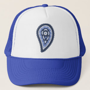 Blaues Paisleymuster Truckerkappe
