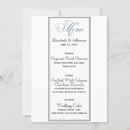 Blaues Party oder Hochzeitmenü Einladung