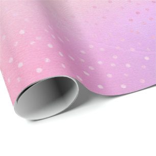 Blaues PastellOmbre rosa lila Ombre punktiert Rose Geschenkpapier