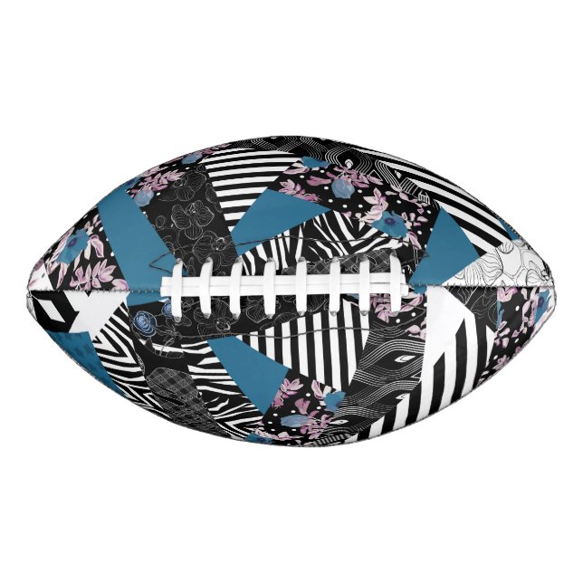 Blaues Patchwork, beliebt, Patchwork, Folk, rustik Football (Vorderseite)