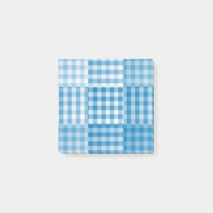 Blaues Patchwork-Muster Post-it Klebezettel