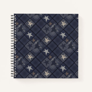 Blaues Patchwork Notizbuch