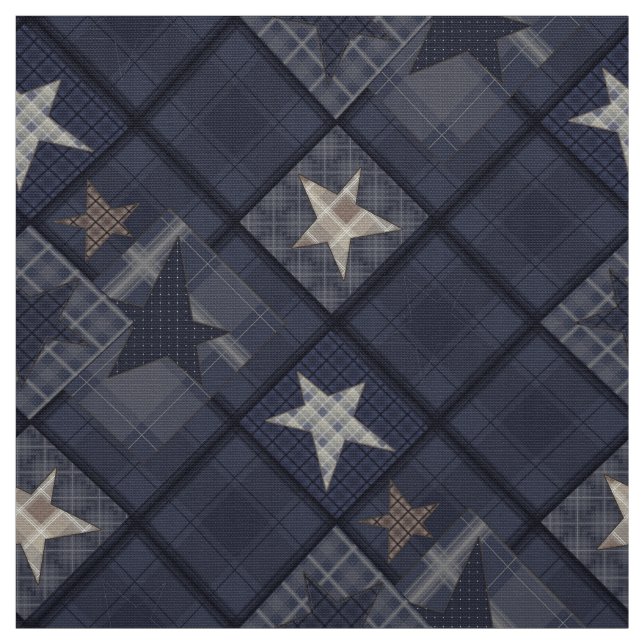 Blaues Patchwork Stoff (Muster)