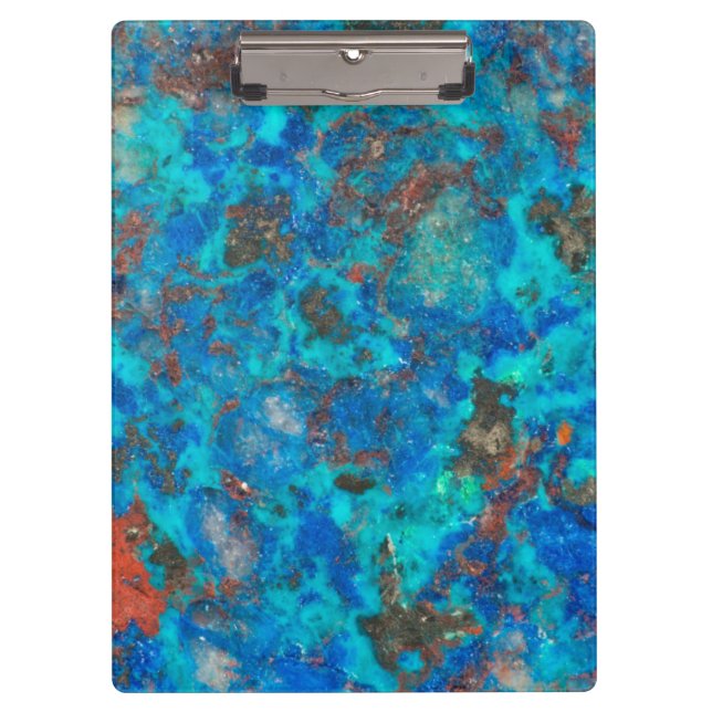 Blaues patteriertes Shattuckit Klemmbrett (Vorderseite)
