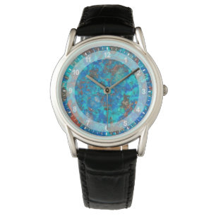 Blaues patteriertes Shattuckite Armbanduhr